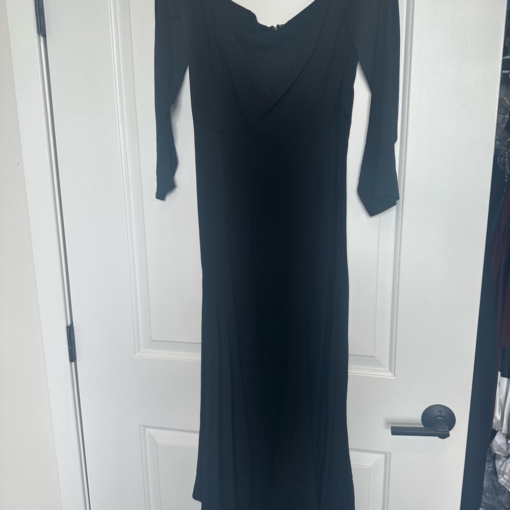 Reformation Ballari Black Off-Shoulder midi dress 10